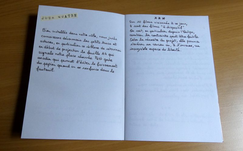 Page d'un carnet du jury